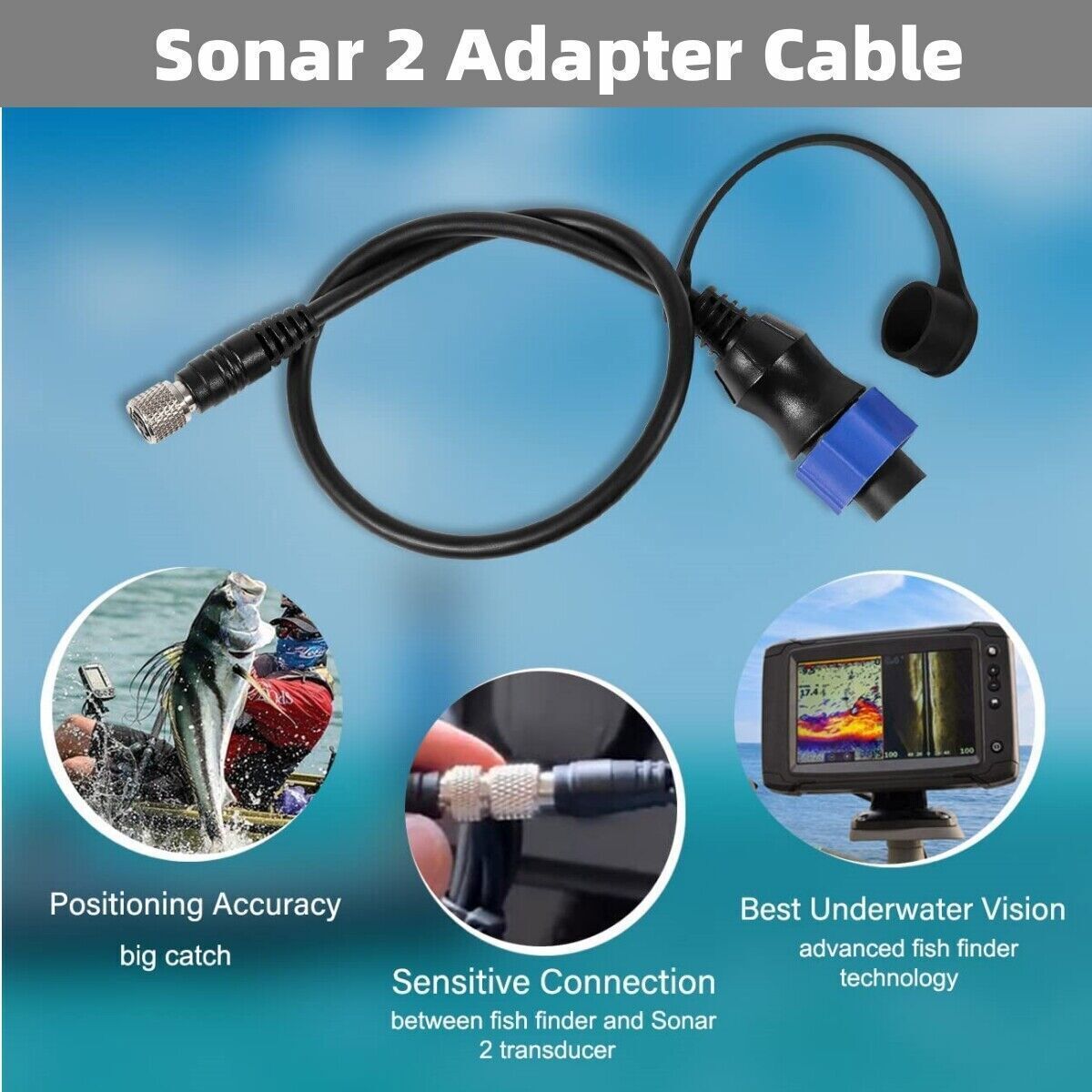 For Lowrance Fish Finder Minn Kota MKR-US2-10 Universal Sonar 2 Adapter Cable