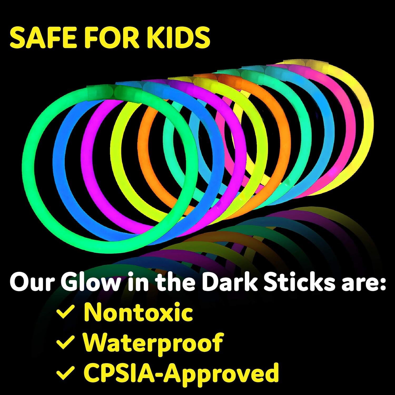 100 Ultra Bright Glow Sticks Bracelets and Necklaces - Premium Glow
