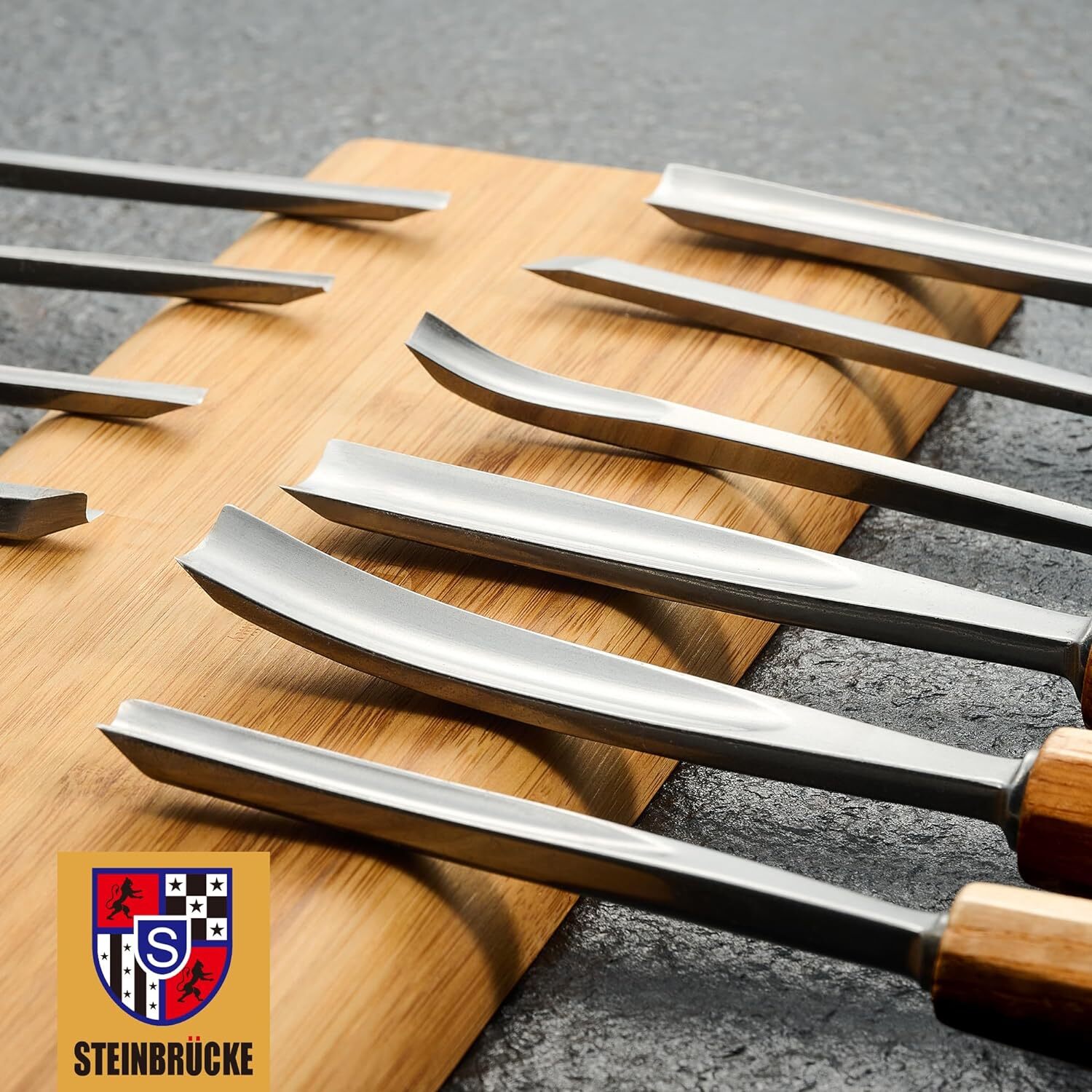 Wood Carving Tools Set of 12 Chisels and Wood Mallet with Canvas Case Gouges