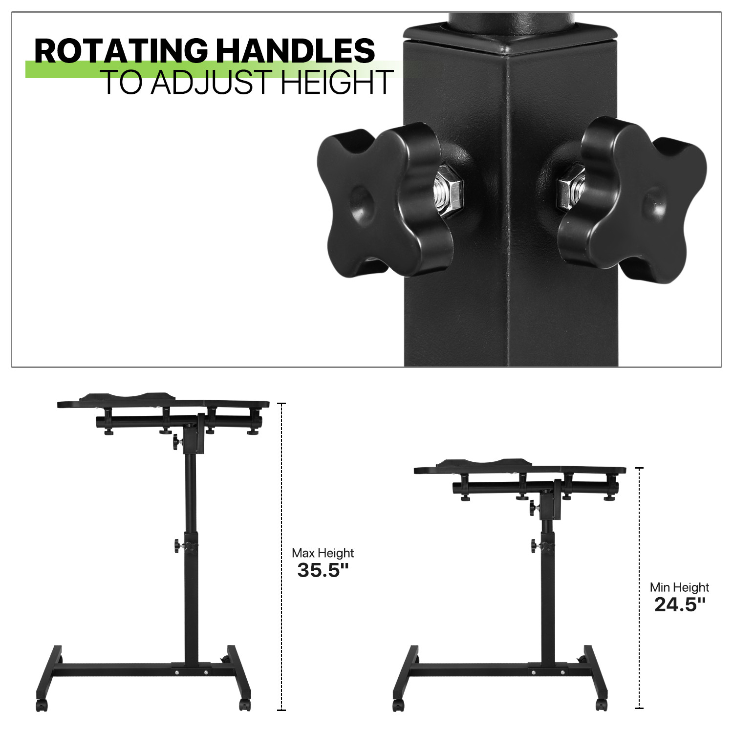 [ADJUSTABLE HEIGHT & ANGLE DESK] Rolling Swivel Laptop Table Portable Sofa Tray