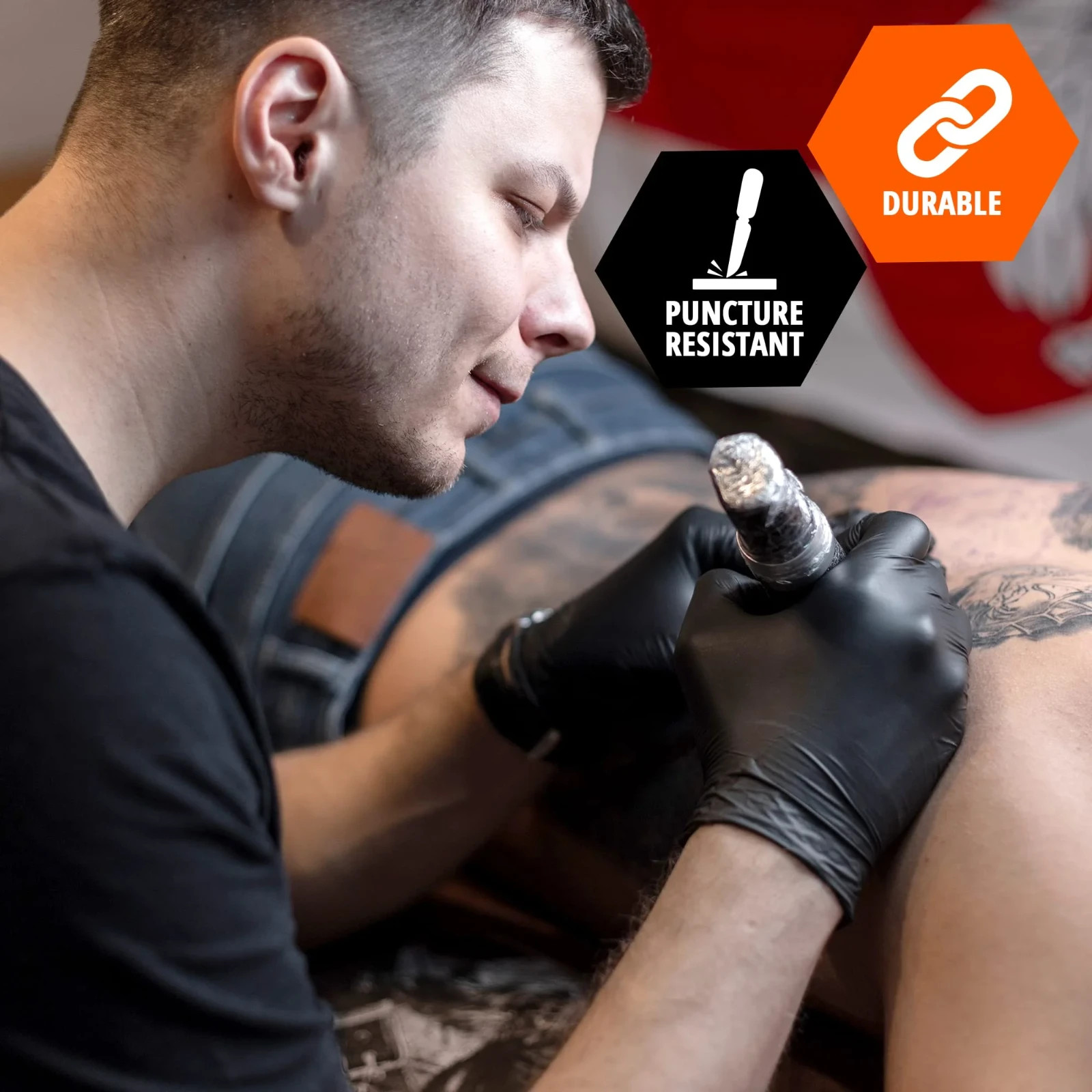 MED PRIDE Black Vinyl Exam Gloves Disposable Powder & Latex-Free Food Safe 100ct