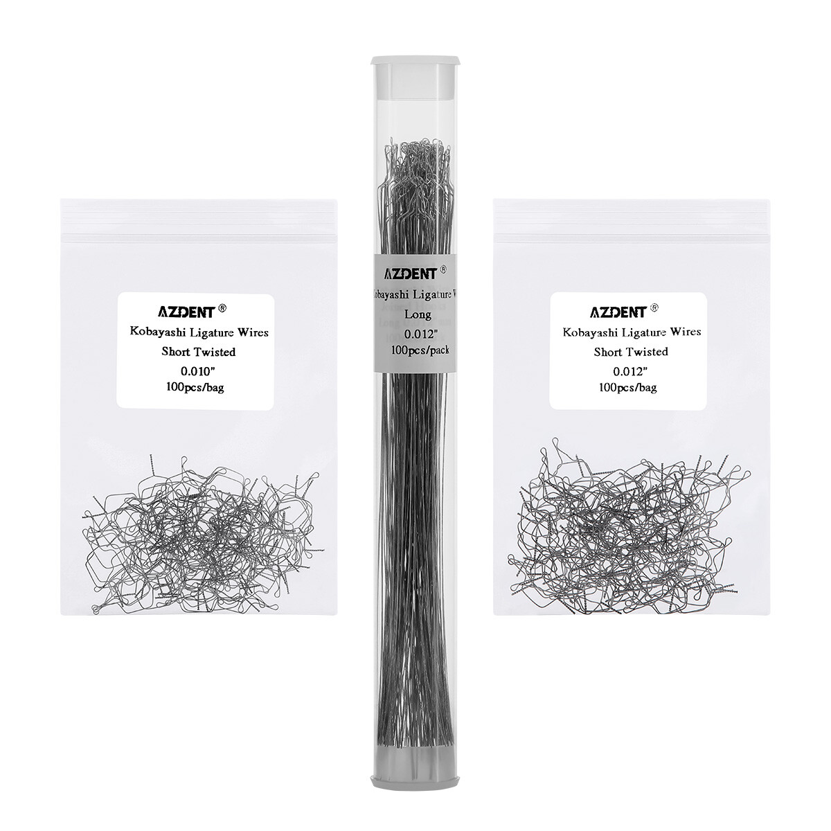 Alambre de Ortodoncia Dental Preformado Ligadura Ataduras Acero Larga Corta Tors