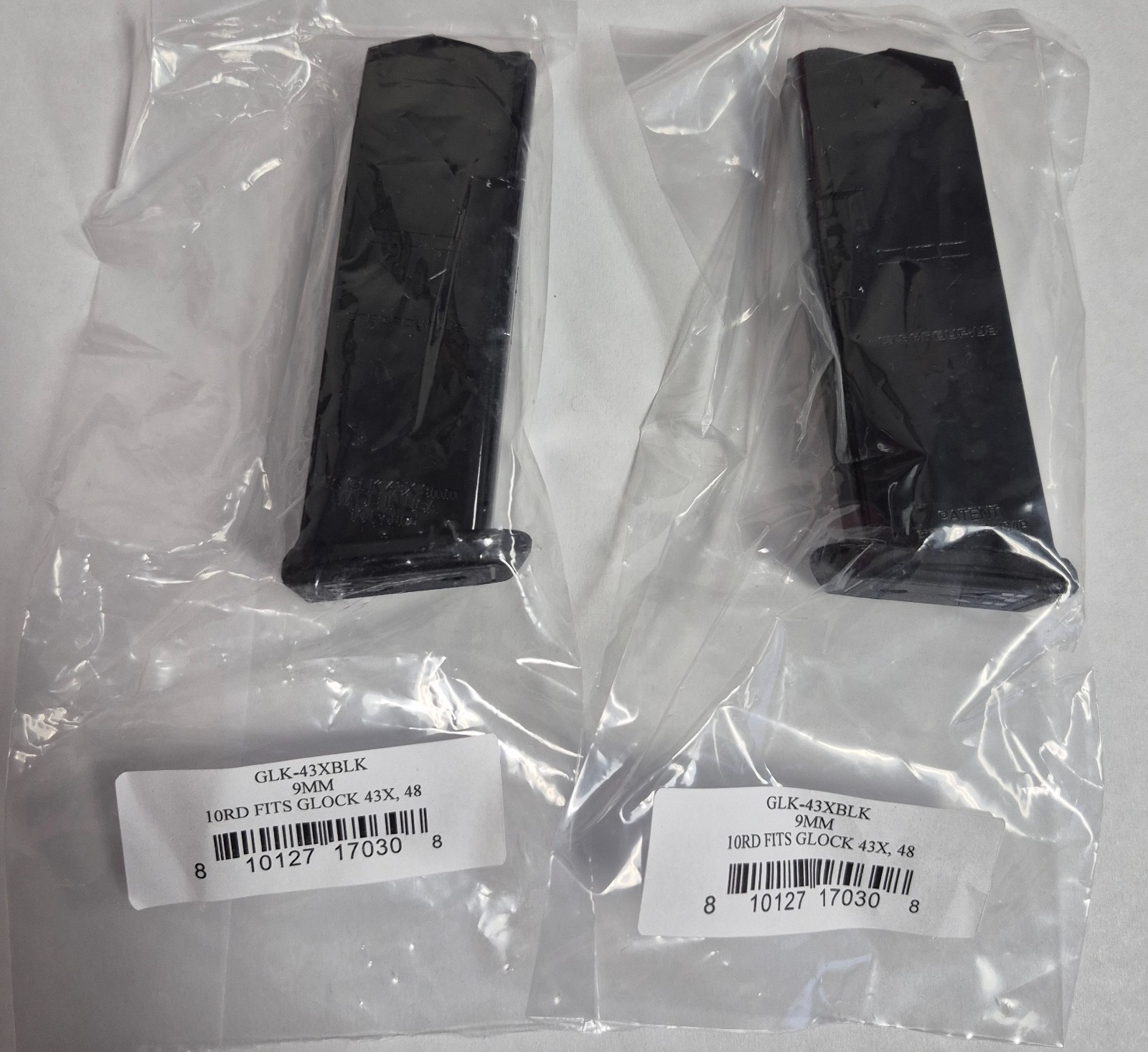 Brand New ETS Glock 43X 48 9mm 10 Round Magazine Black - 2 Pack