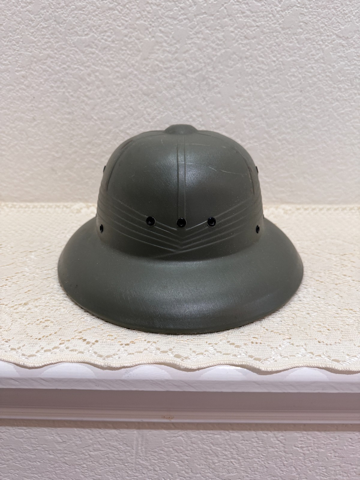 Vtg Mail Carrier Pith Helmet Safari Style Plastic Adjustable Hat Made USA