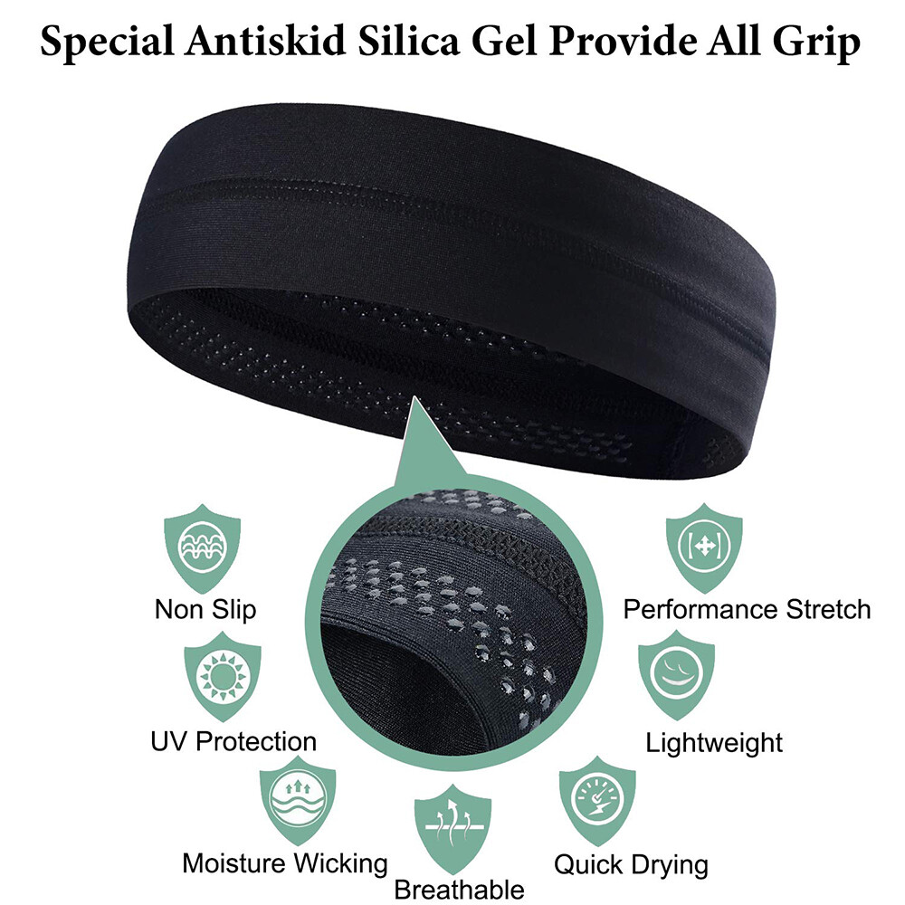 Sweatbands Sports Headband for Men Moisture Wicking Hairband Athletic Headbands