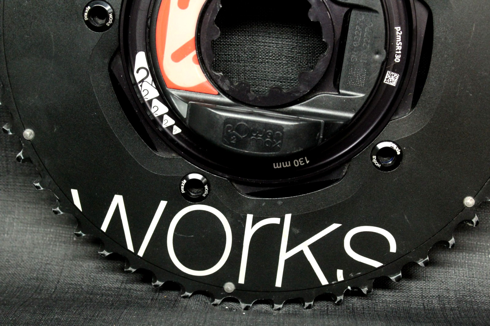 Power2max Type Road Bike Power Meter, 130 BCD w/ Praxis Works 54/42T Chainrings.