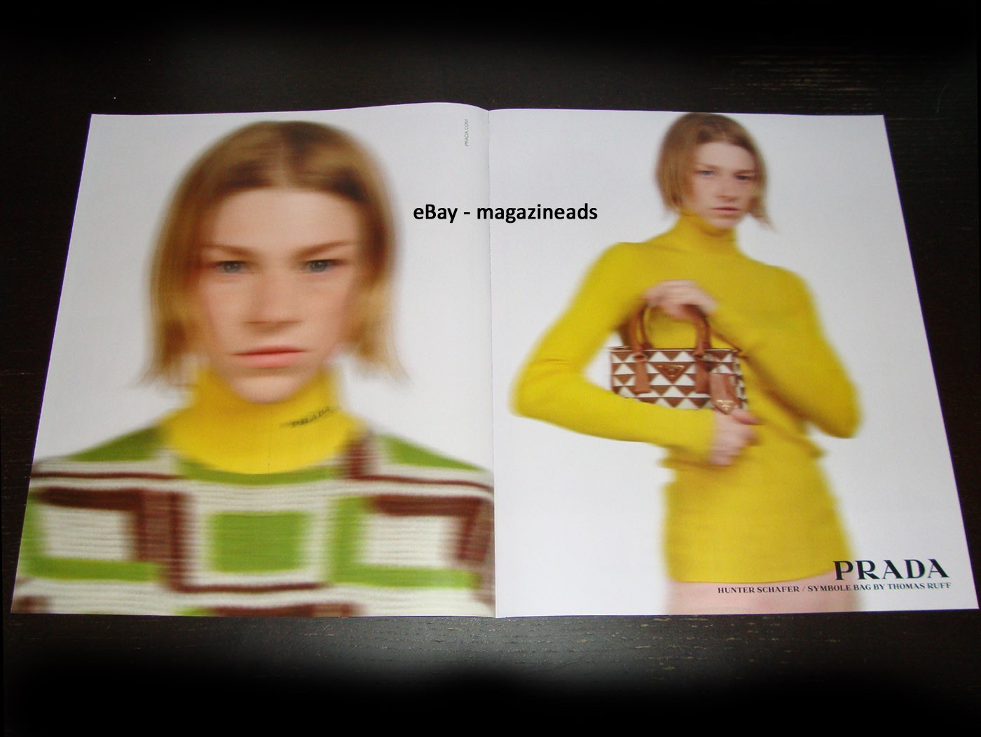 PRADA Handbags 2-Page PRINT AD Spring 2022 HUNTER SCHAFER Symbole