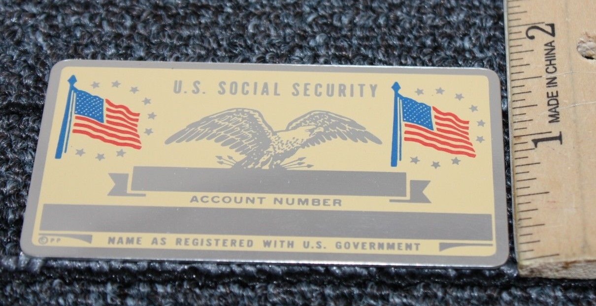 Metal US Social Security ID Card Custom Engraved [080CHR]