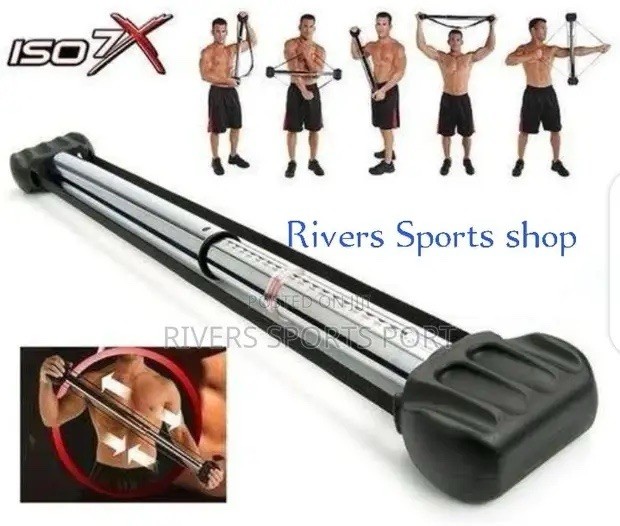 ISO 7X Silver Isometric Bodybuilding Exercise Gym Workout Bar