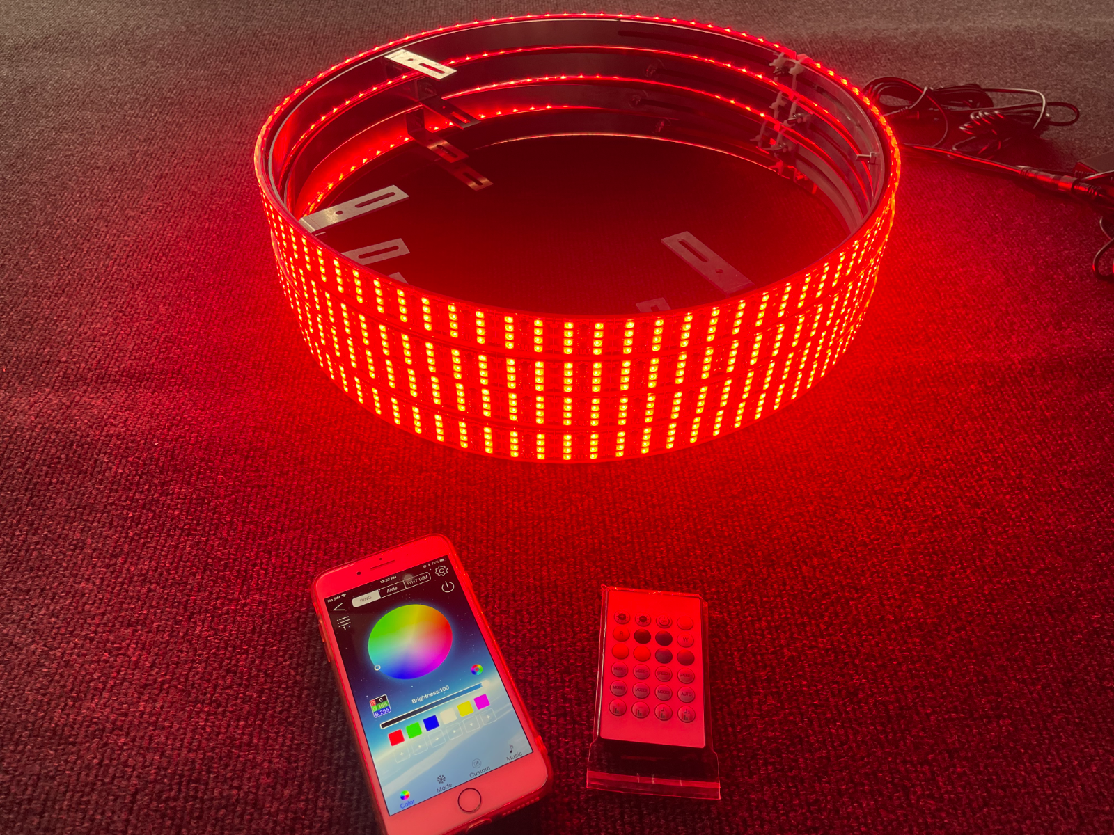 17.5" x4PCS Wheel Lights for Truck CHASING Quad Row LEDs Brightest APP + Remote