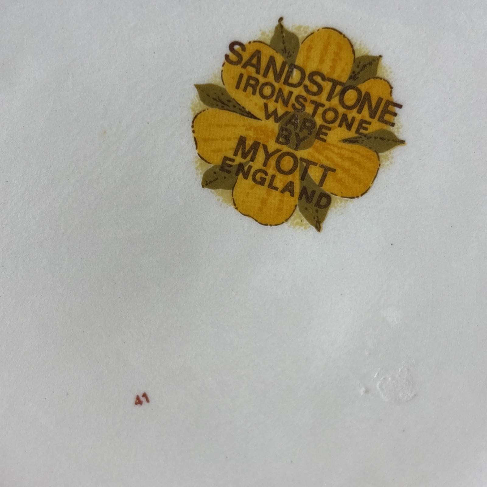 Vintage Myott Sandstone Ironstone Sunflower Patterned Lidded Teapot - 5.75" Tall