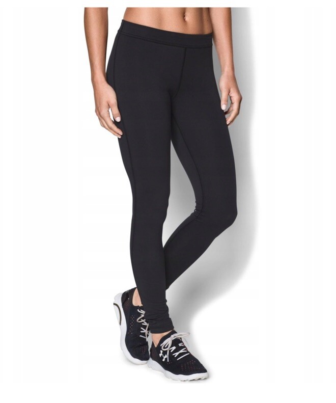 NWT Under Armour Women's Heatgear Charger Cotton Black Leggings Size Medium