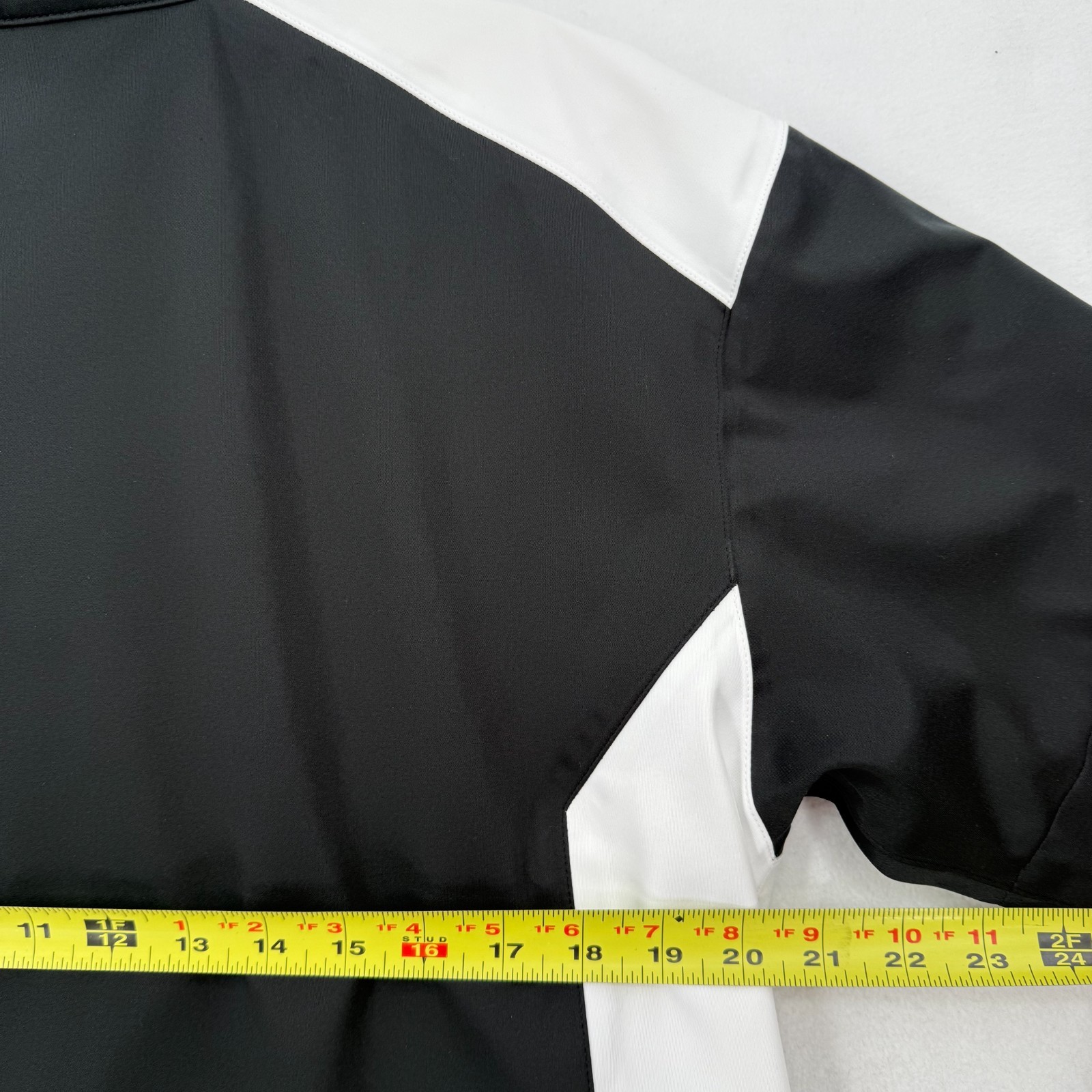 Masters Tech Men’s Small Golf Quarter Zip Pullover Black White Augusta Logo