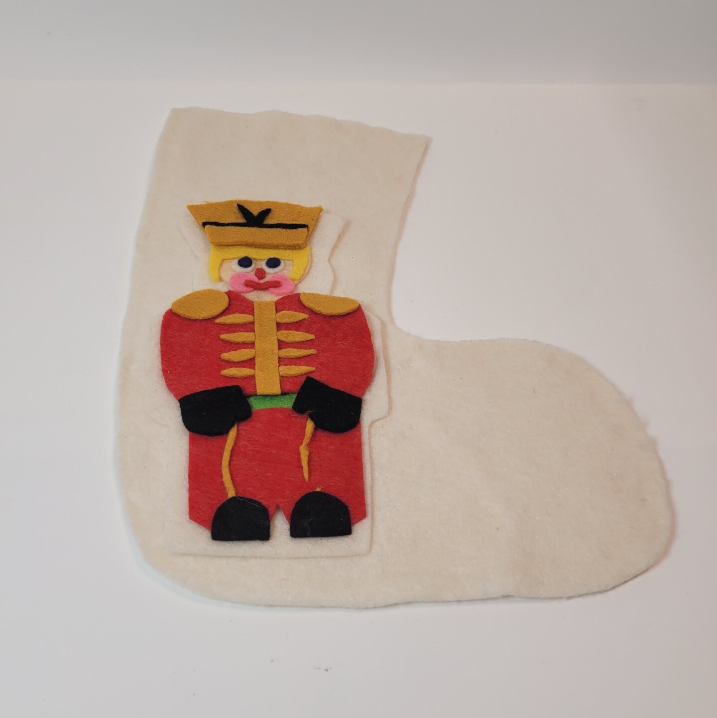 Vtg Felt Christmas Stockings Set Of 2 Toy Soldier & Angels Naive Style Japan?