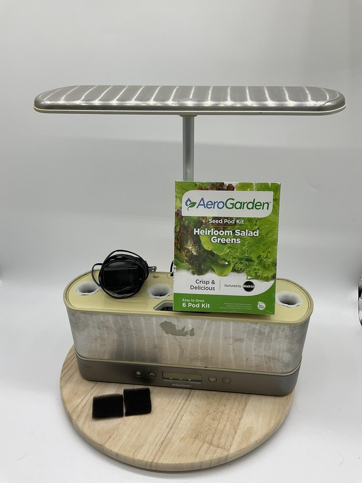 AeroGarden Harvest Elite Slim Silver 6 Pod Garden Indoor Hydroponic W/ Seed Kit