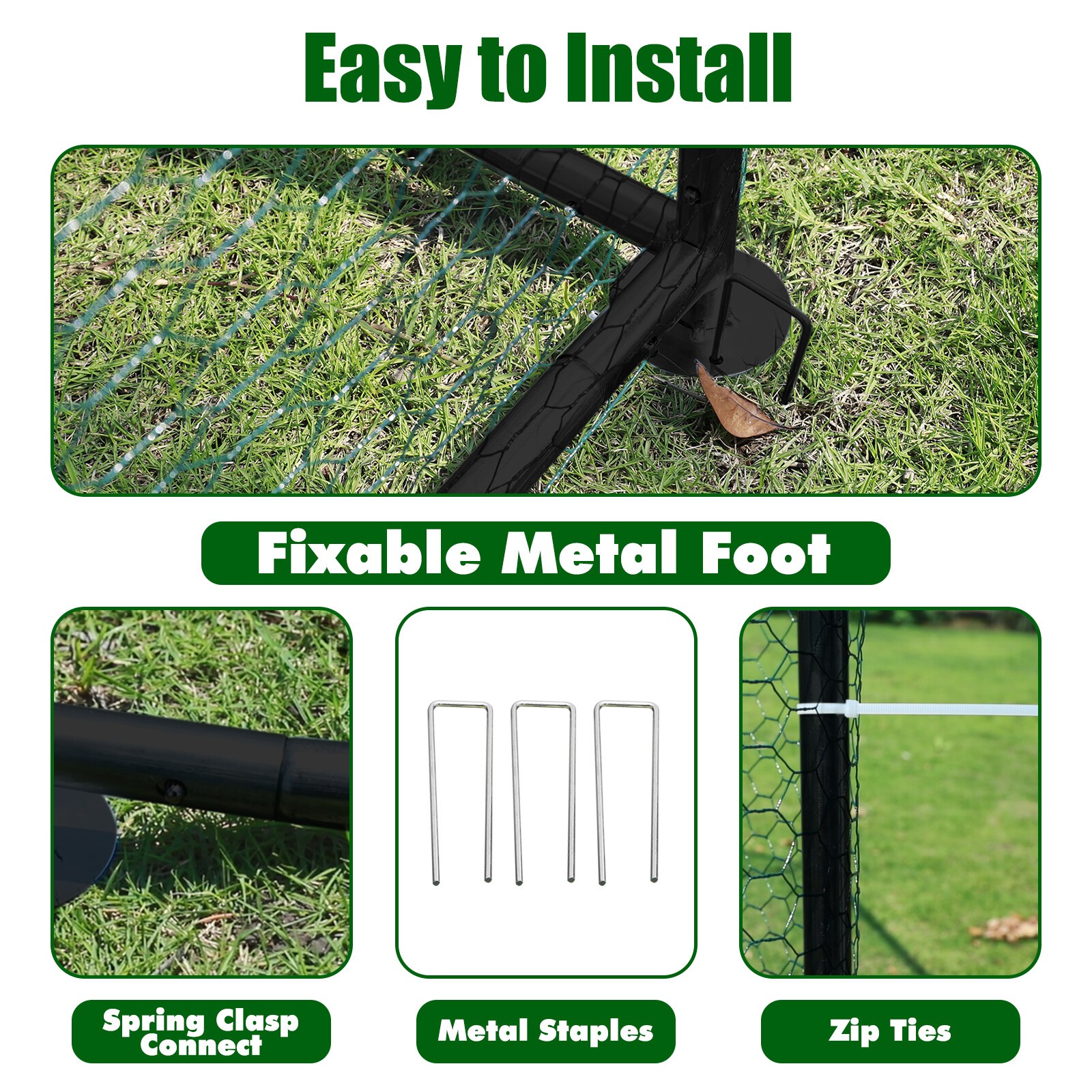 Large Walk-in Metal Chicken Coop Poultry Cage Hen House w/Cover 6.6x9.8x6.6ft