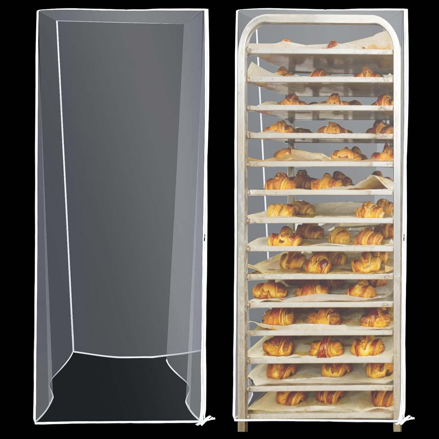 2 Pcs 2 Pcs Bun Pan Rack Cover Bakers Rack Cover 20 Tier Sheet for Home Kitchen