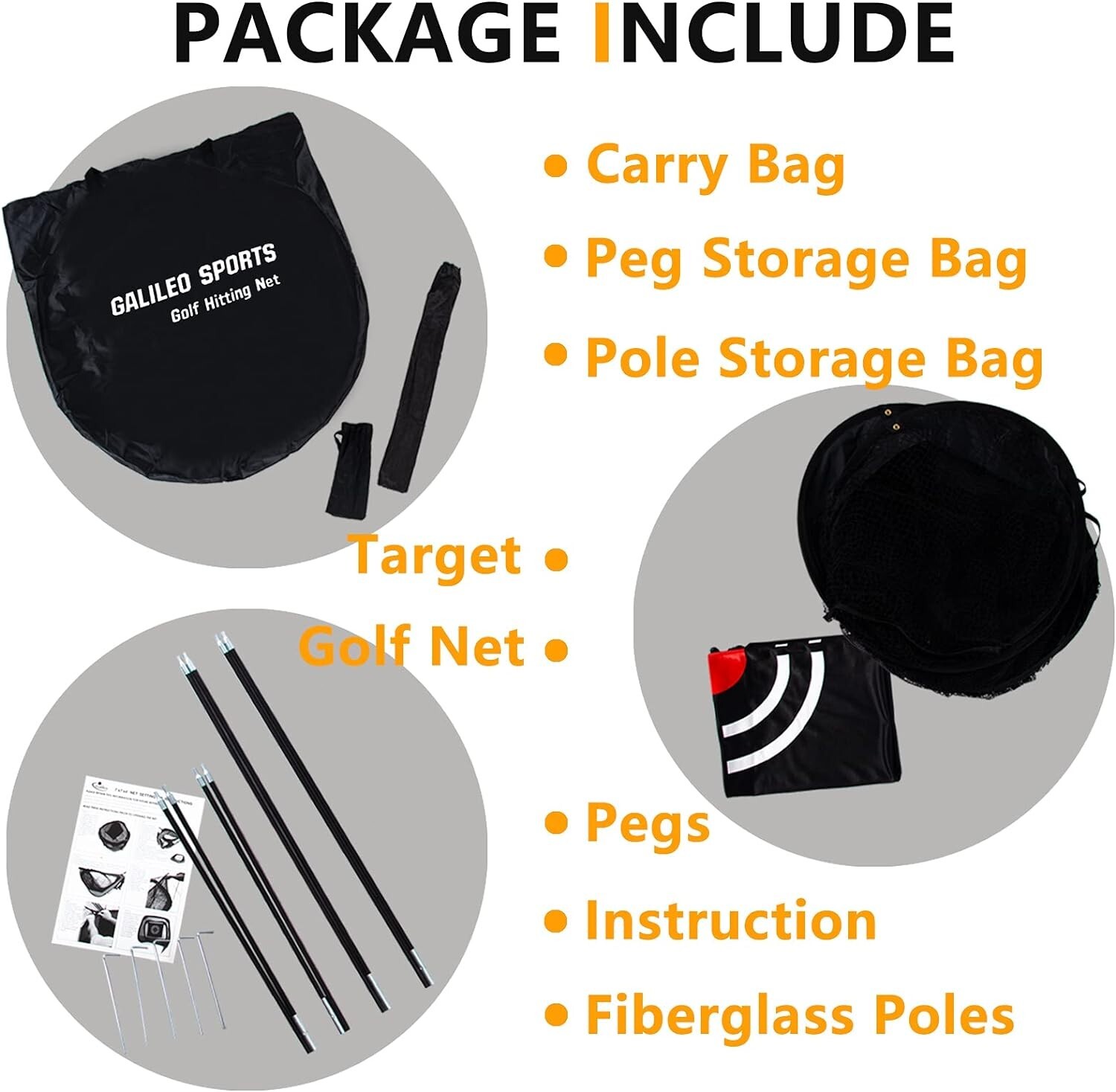 7X7FT Pop Up Golf Hitting Chipping Practice Net for Outdoor with Target zone