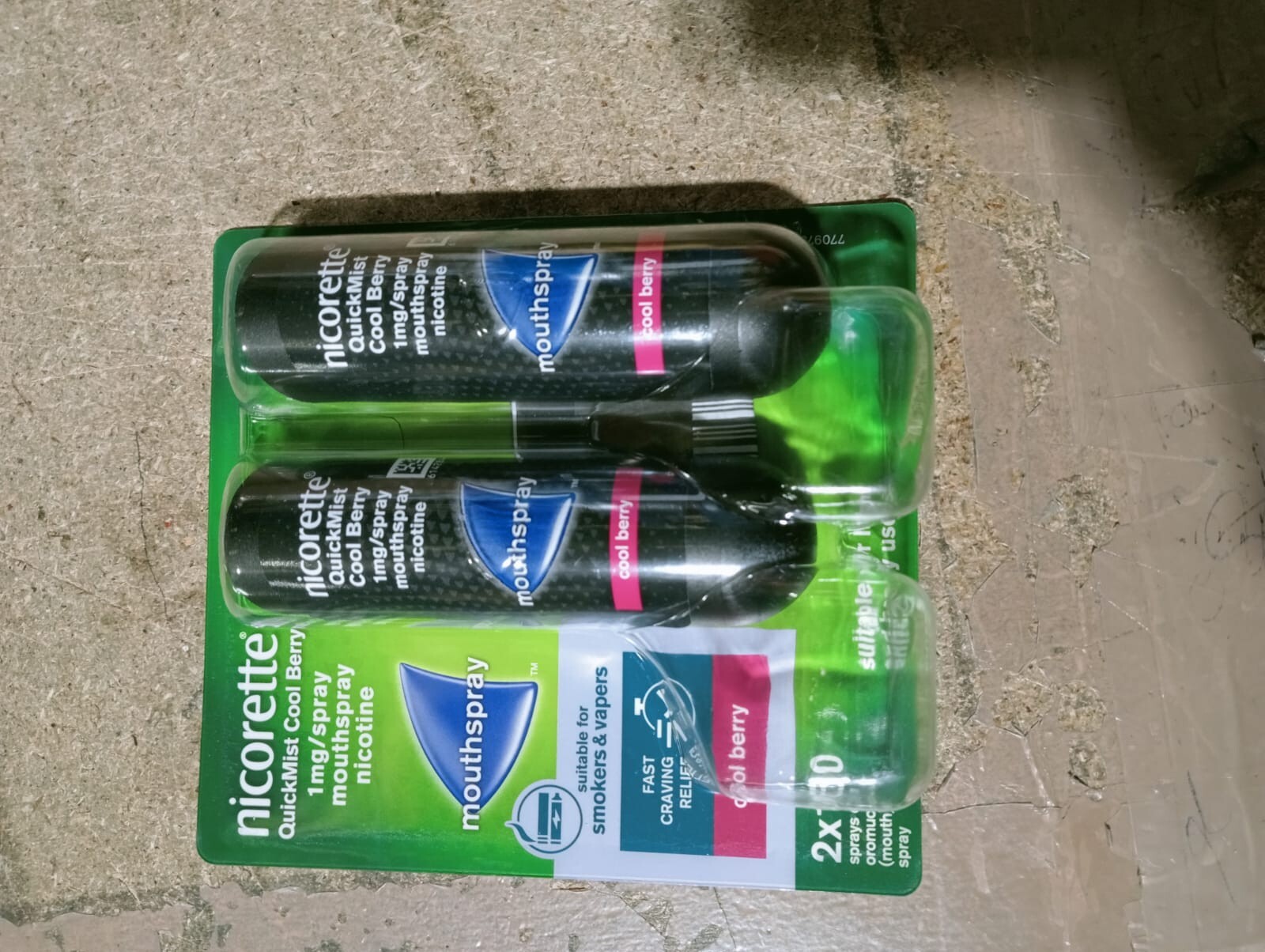 2X Nicorette Mouthspray Quickmist Berry 1mg 13.2ml X 2ct-PACK 2-FREE SHIP