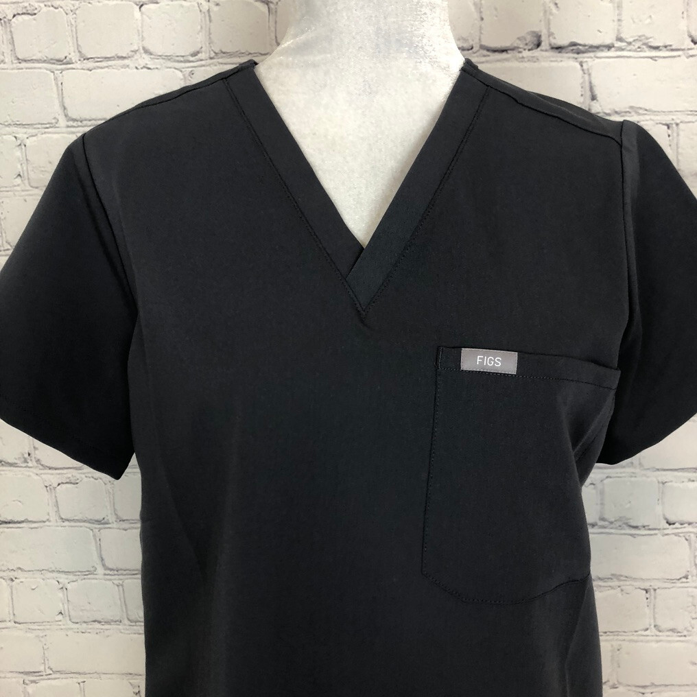 Figs Women's Catarina One-Pocket Scrub Top Size S Gray