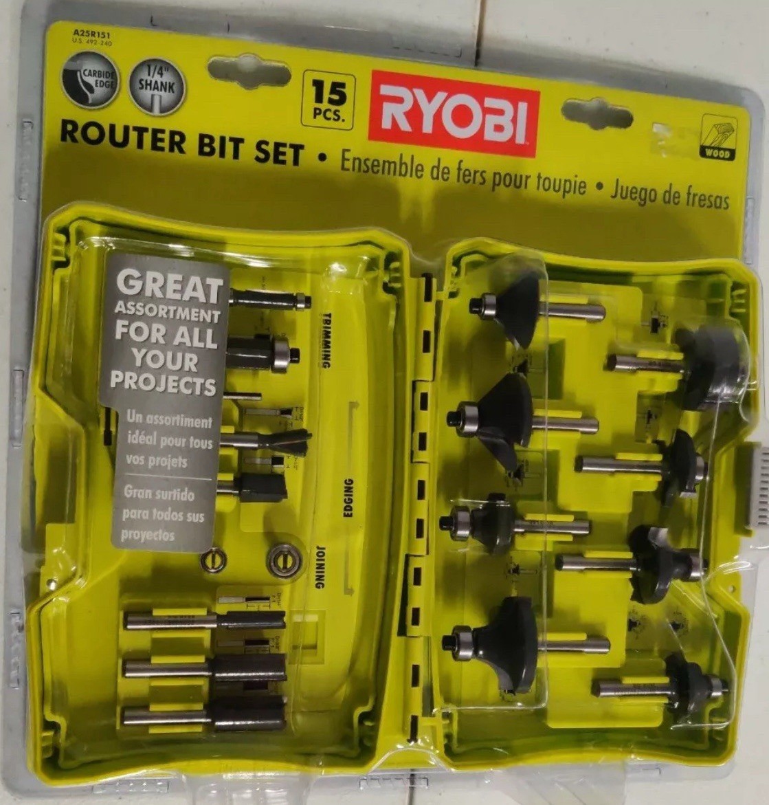 Ryobi A25R151 Shank Carbide Router Bit Set 15 Piece router bit b