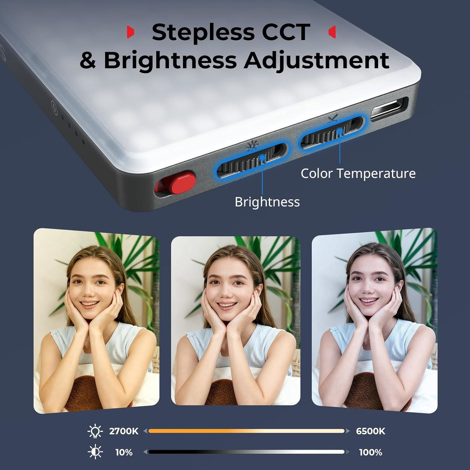 SmallRig Magnetic Selfie Phone LED Video Light 2700K-6500K for iPhone Camera