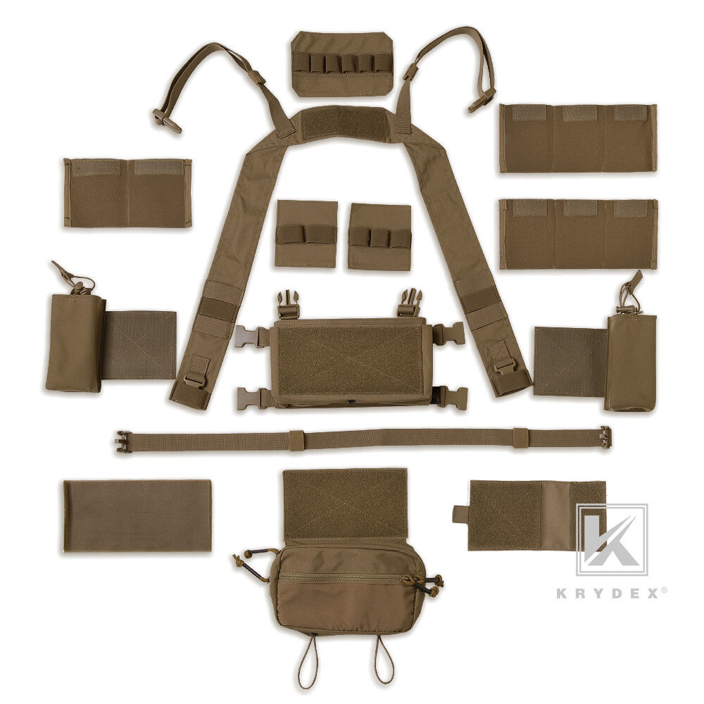 KRYDEX MK3 MK4 Micro Fight Chassis Chest Rig Modular Carrier Pouch Coyote Brown