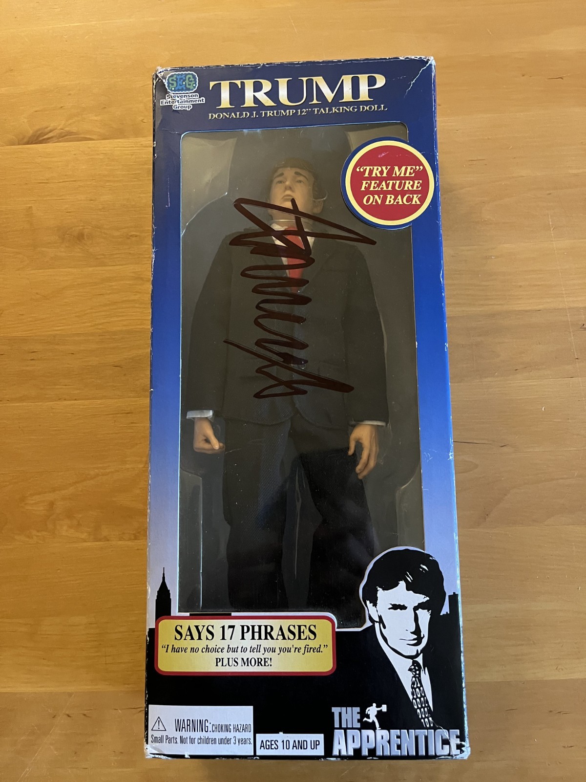Donald Trump The Apprentice 2004 Autographed Signed 12 Inch Talking Doll - works