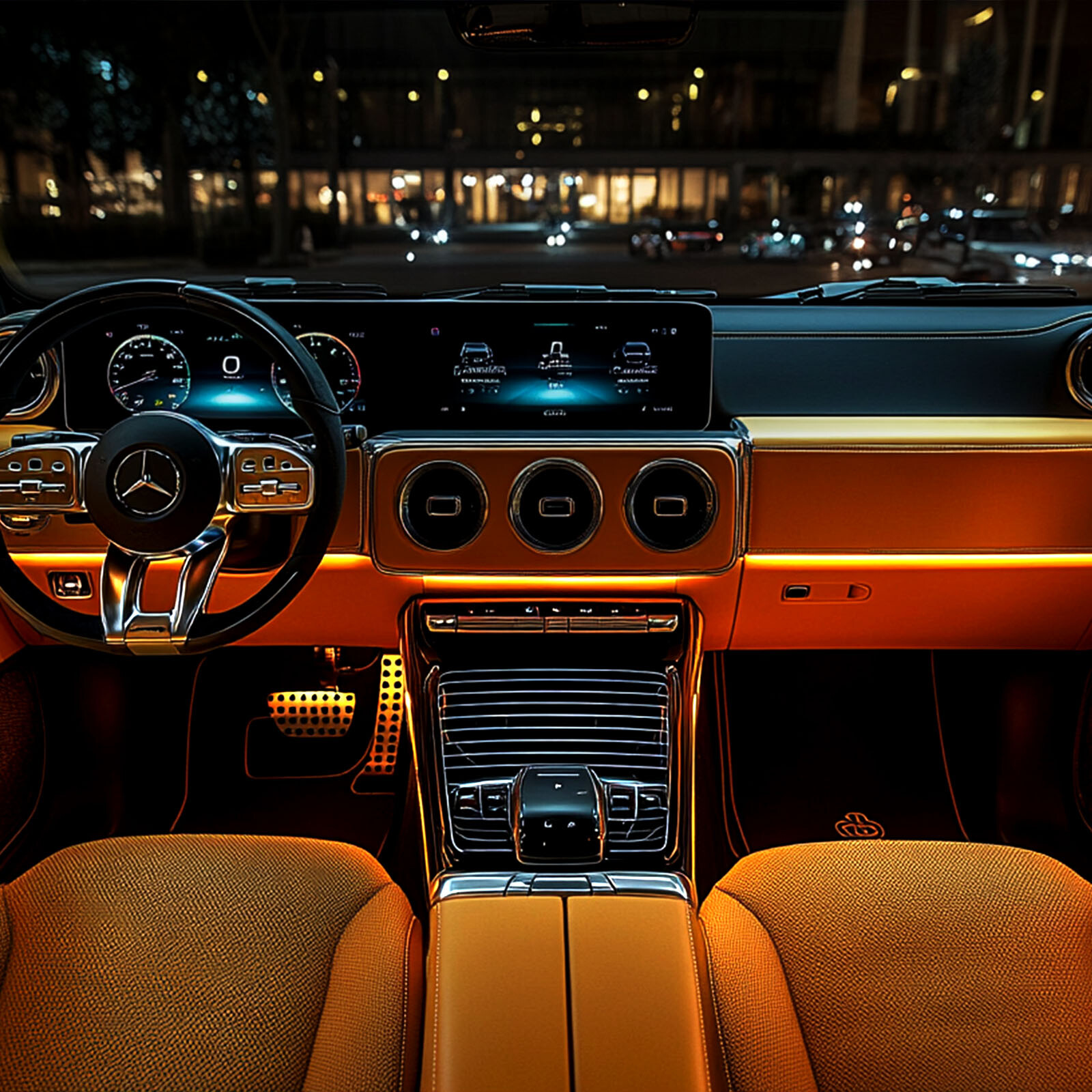 RGB 10-in-1 Interior Car LED Strip Light Neon Ambient Light Kit Fiber Optic Tube