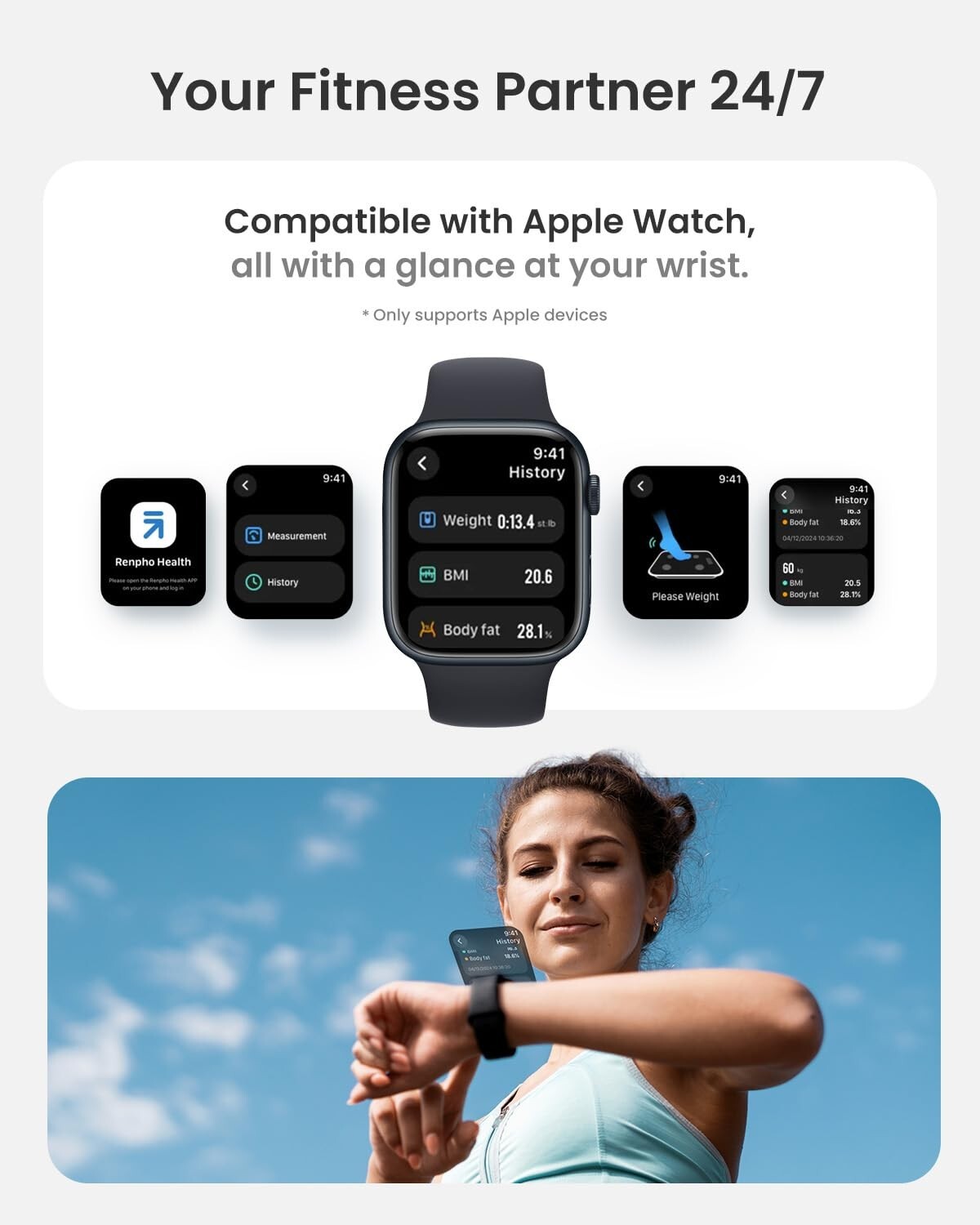 RENPHO Elis 2 Bluetooth Body Fat Scale, Smart Digital Bathroom Weight Scale Gift