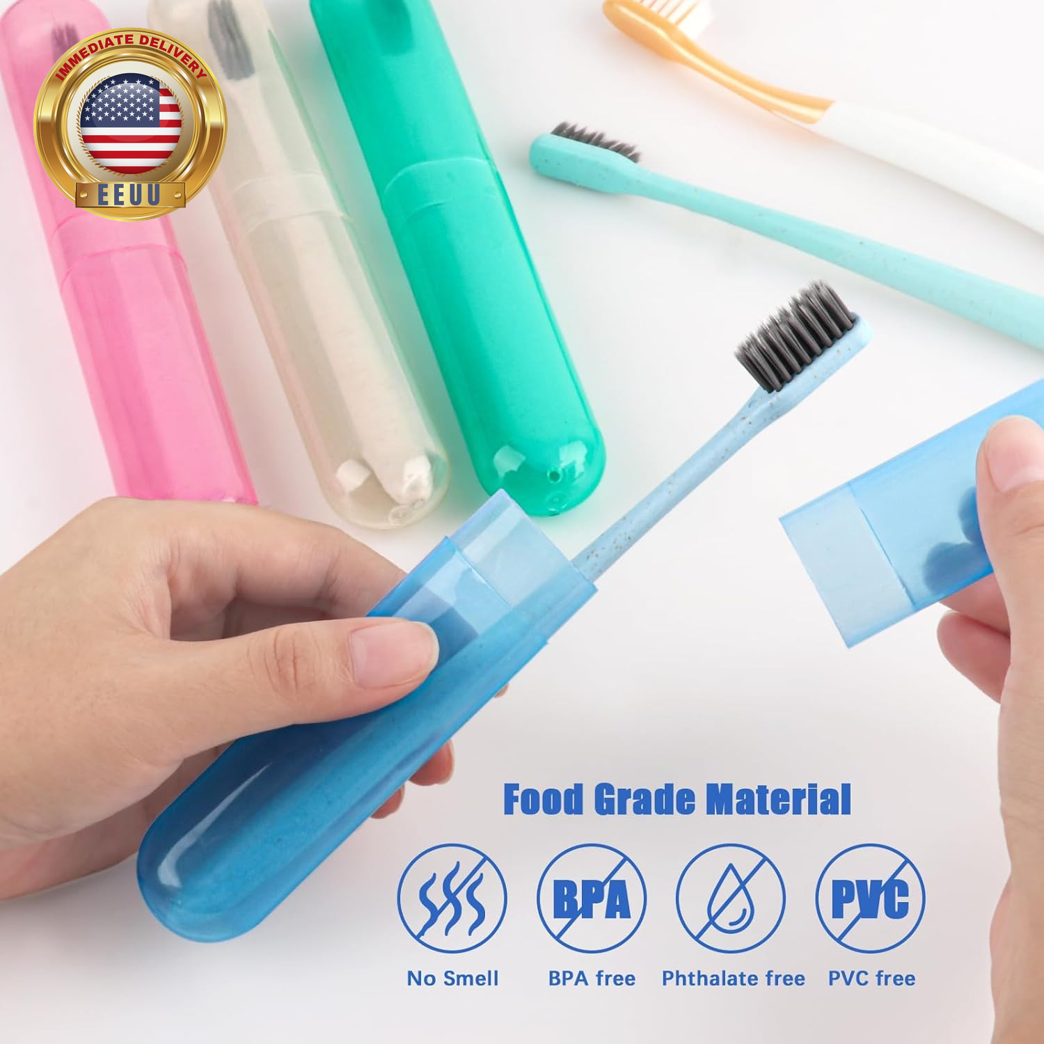 4 Pack Toothbrush Cases Travel Toothbrush Holder Portable Toothbrush Container P