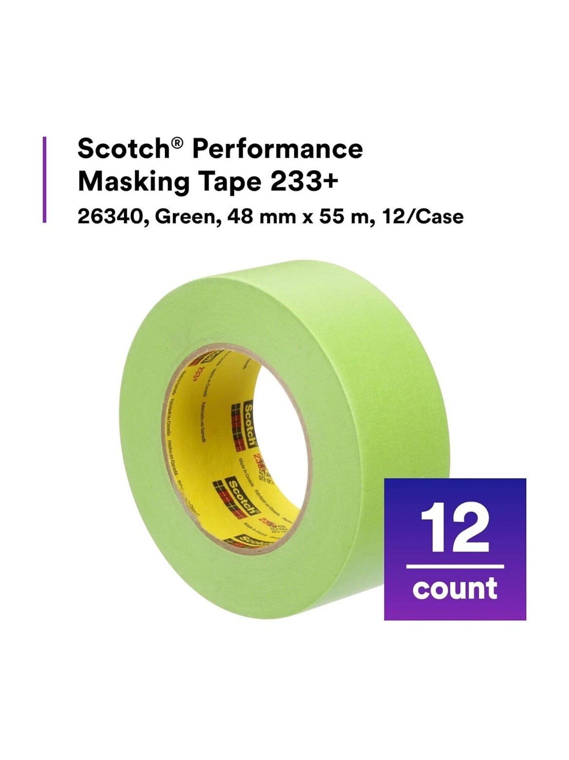 3M 26340 Scotch Performance 233+ Automotive Refinish Masking Tape Paint Repair