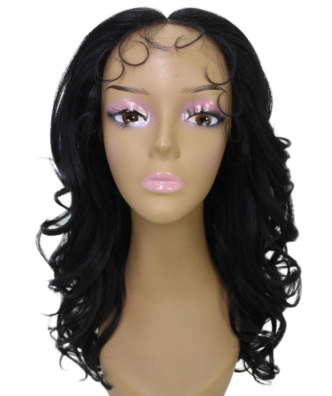 LUXLUXE Kiara Wavy Layered 18 in Long T Part Lace Front Wig, Heat Resistant