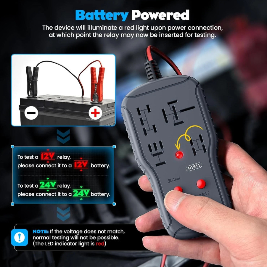 New Automotive Electronic Relay Car Relay Tester Universal 12/24V LED Indicator