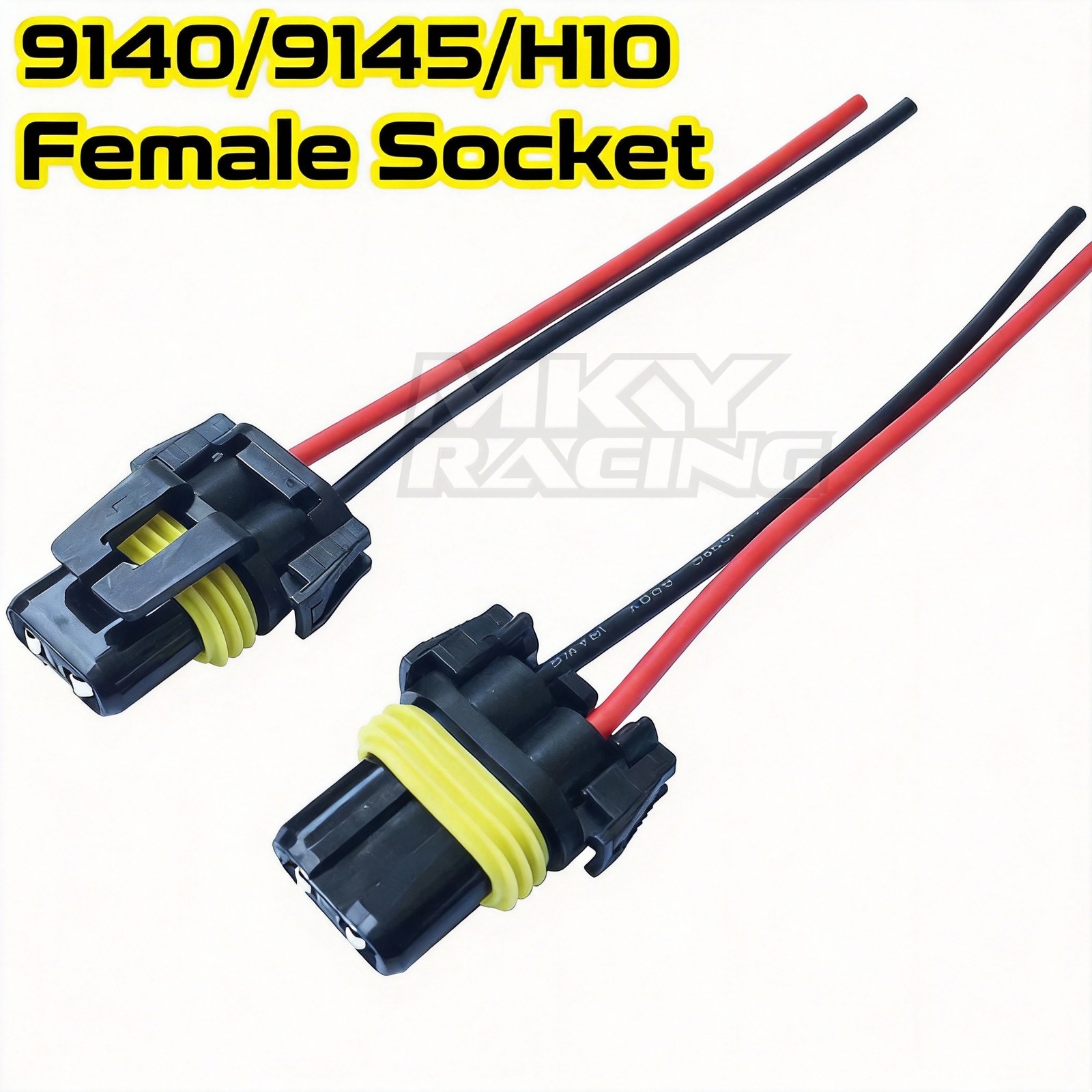 2pcs 9140 9145 H10 Female Connector Socket for Fog Light Wiring Pigtail Harness