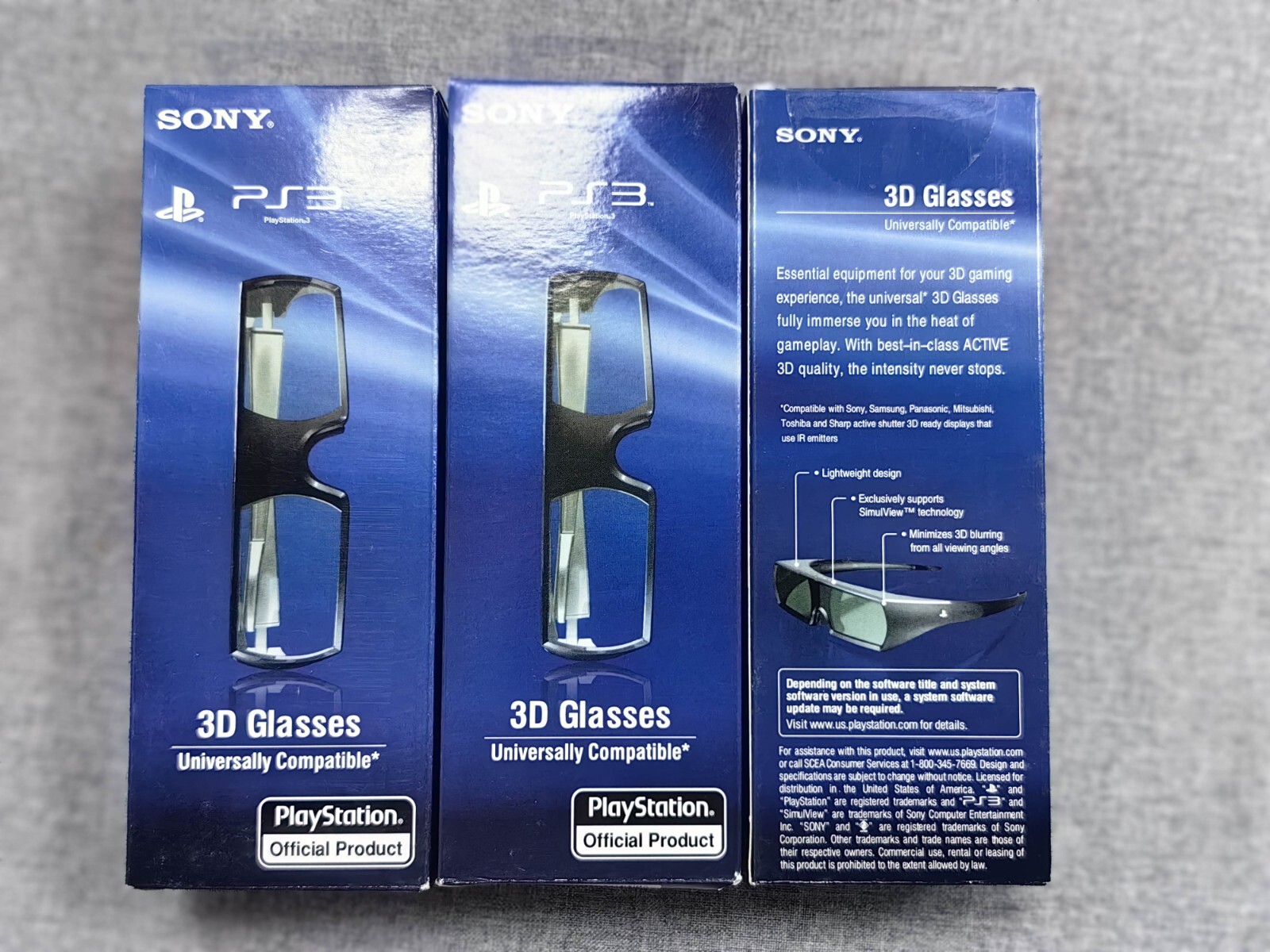Sony CECH-ZEG1E Active 3D Glasses Rechargeable for PS3 Playstation 3 3D TV