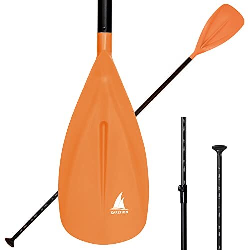 SUP Paddle - 3 Pieces Adjustable Aluminium SUP Paddle Alloy Shaft (Orange)