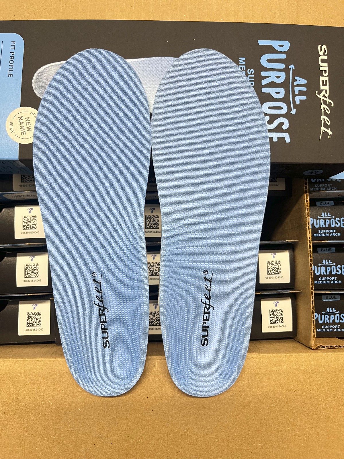 Superfeet All-Purpose Support Medium Arch Insoles (Blue) SIze C M5.5-7/ W6.5-8