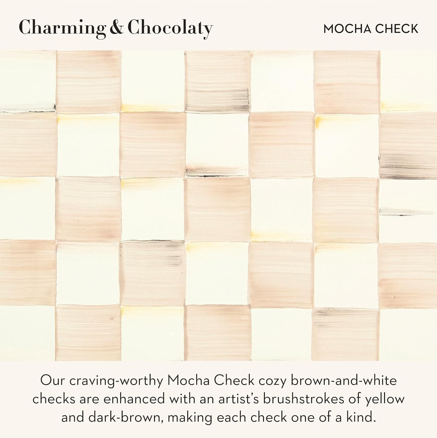 MacKenzie-Childs Mocha Check Canister- Small