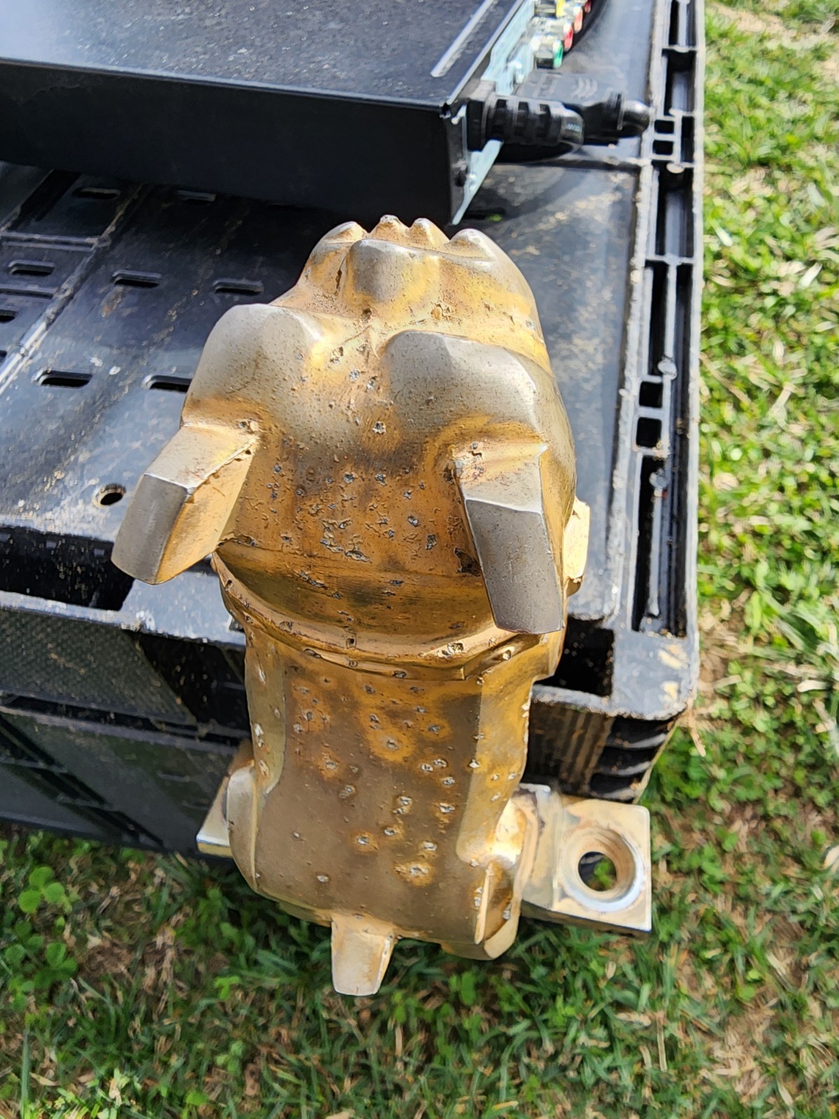 Vintage Mack Truck Bulldog GOLD BRASS Hood Ornament Emblem With Base