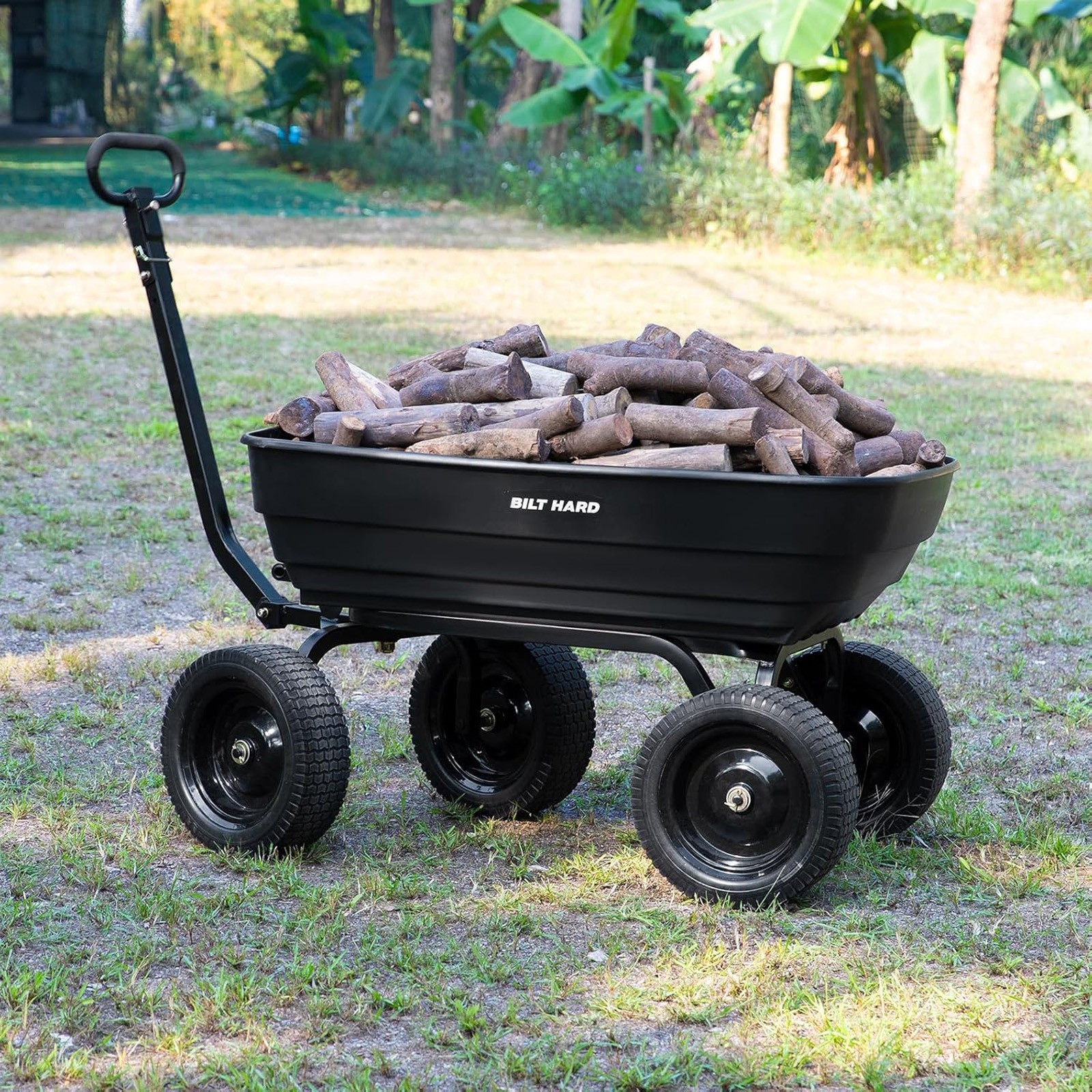 BILT HARD Poly Garden Dump Cart 1200 lb 7 cu ft Utility Wagon For Yard 13'' Tire