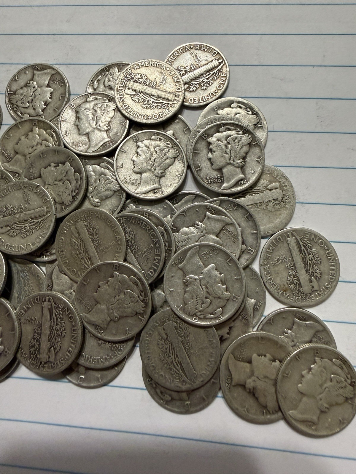 Lot of 2 Mercury Dimes 1916 to 1945 Mixed 90% Silver Coins - Choose How Many!