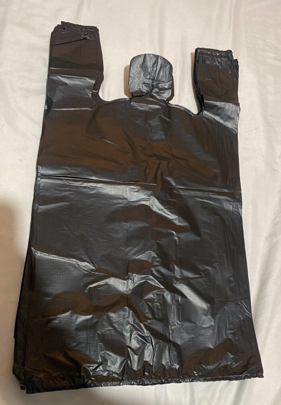 Bags 13"x 10"x23" Heavy Duty .83 Mil BLACK Thank You T-Shirt Plastic Shopping B