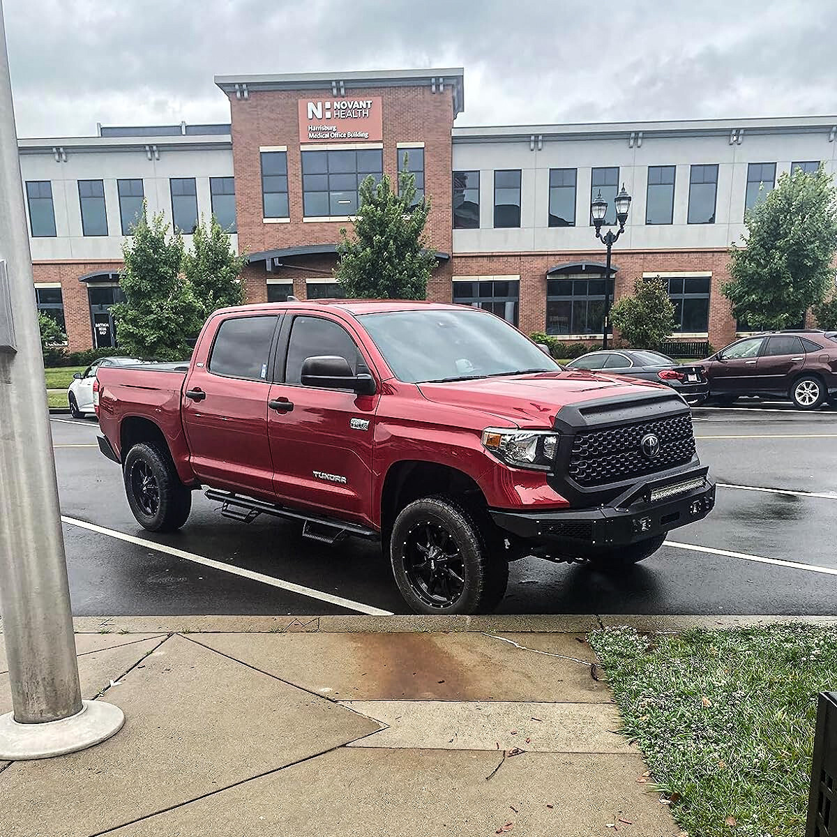 Vijay For 2014-2021 Tundra Front Bumper w/ Winch Plate and LED Lights and D-Ring