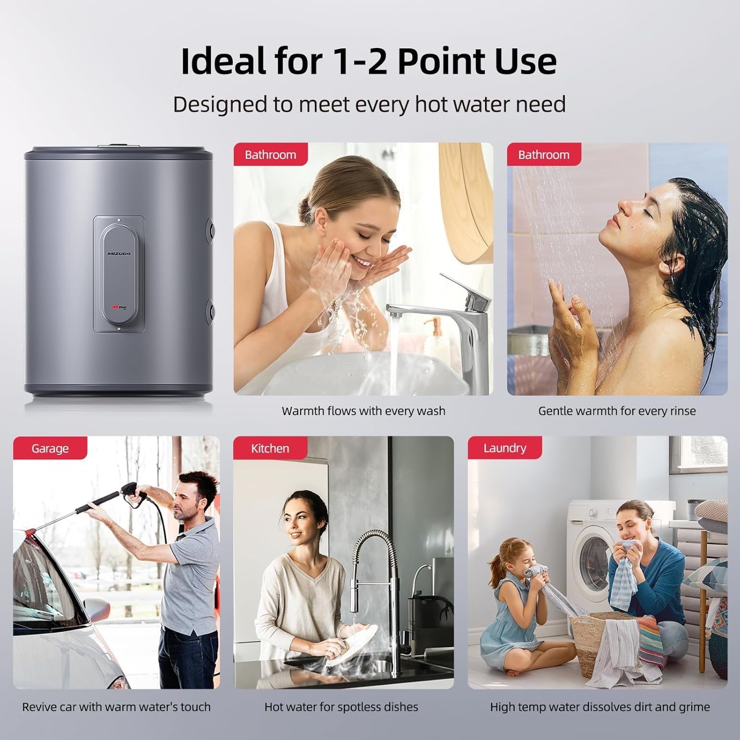 MIZUDO Electric Tank Hot Water Heater,18 Gallon Storage Instant RV Whole House