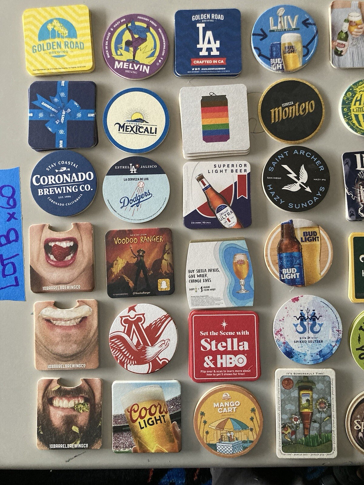 60 Unique Beer Bar Coasters Pint Glass mat coaster Craft Domestic Import Lot B