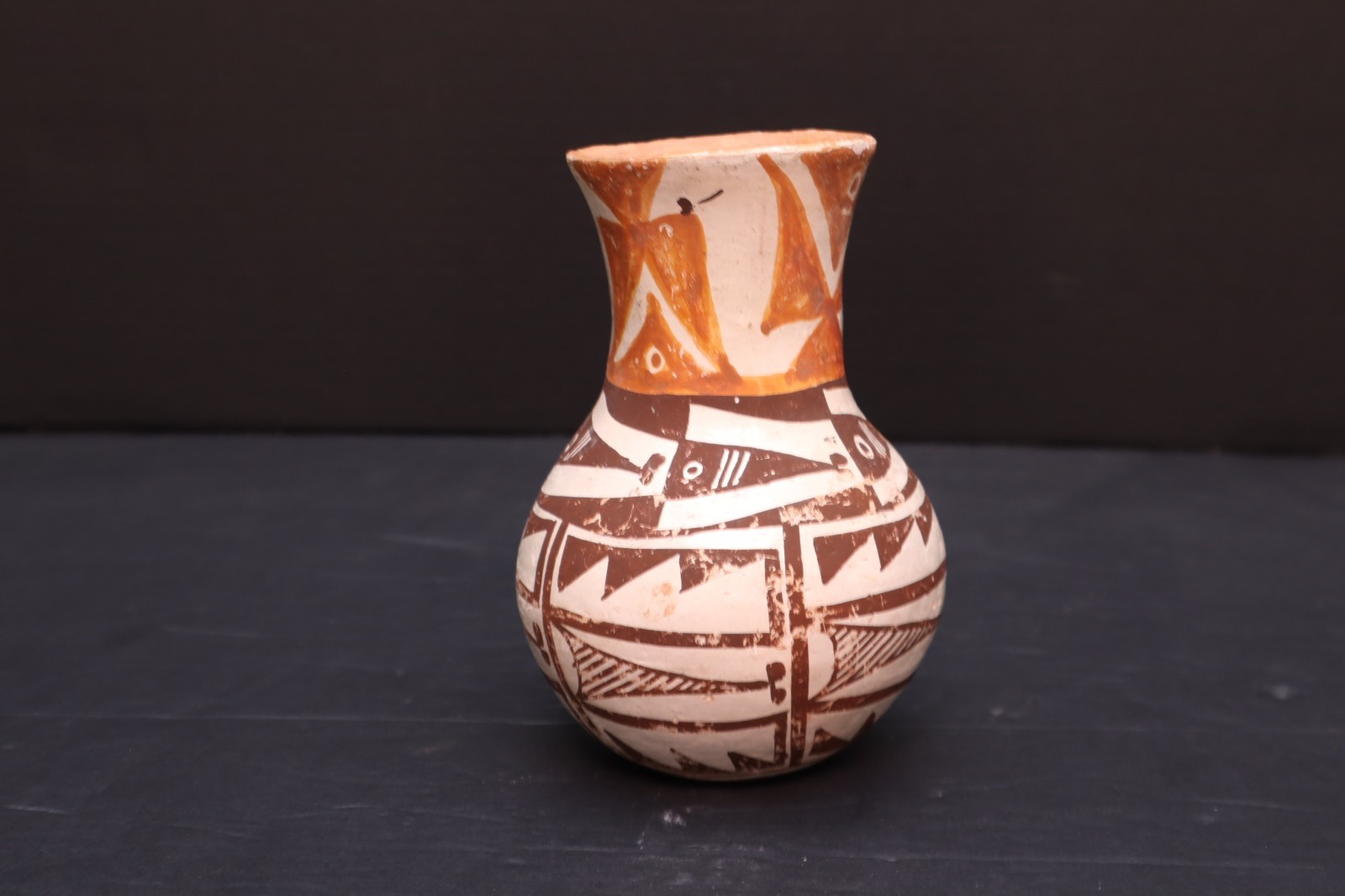 Antique Acoma Pueblo Pottery Polychrome Jar Jug Vase Pot Hand Coiled VTG Native