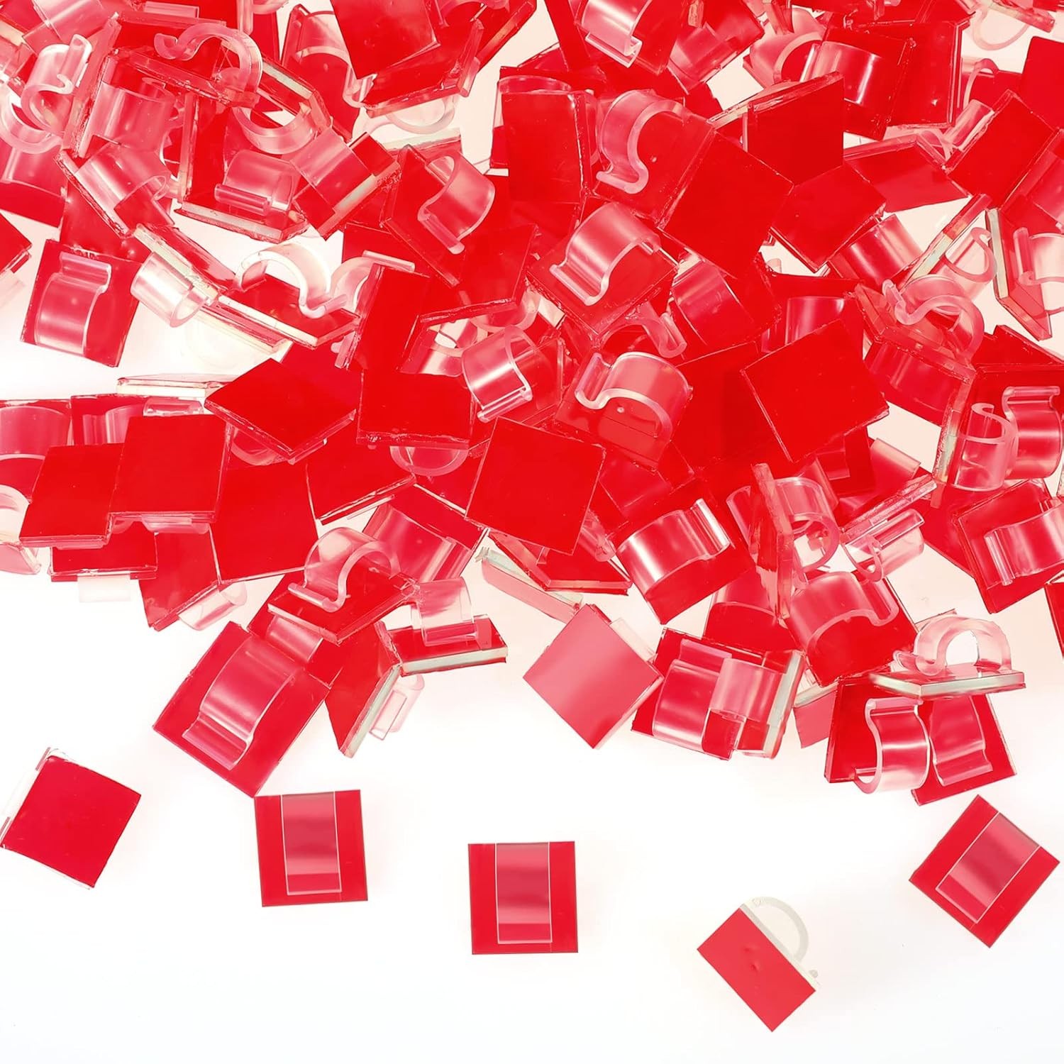 60 Pieces Mini Cable Clips Self Adhesive Light Hooks Small, Clear