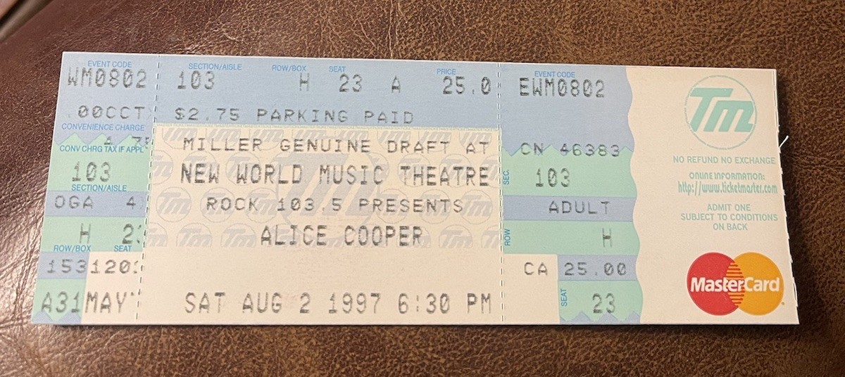 ALICE COOPER/WARRANT/DOKKEN RARE UNUSED CONCERT TICKET TINLEY PARK, IL 8/02/1997