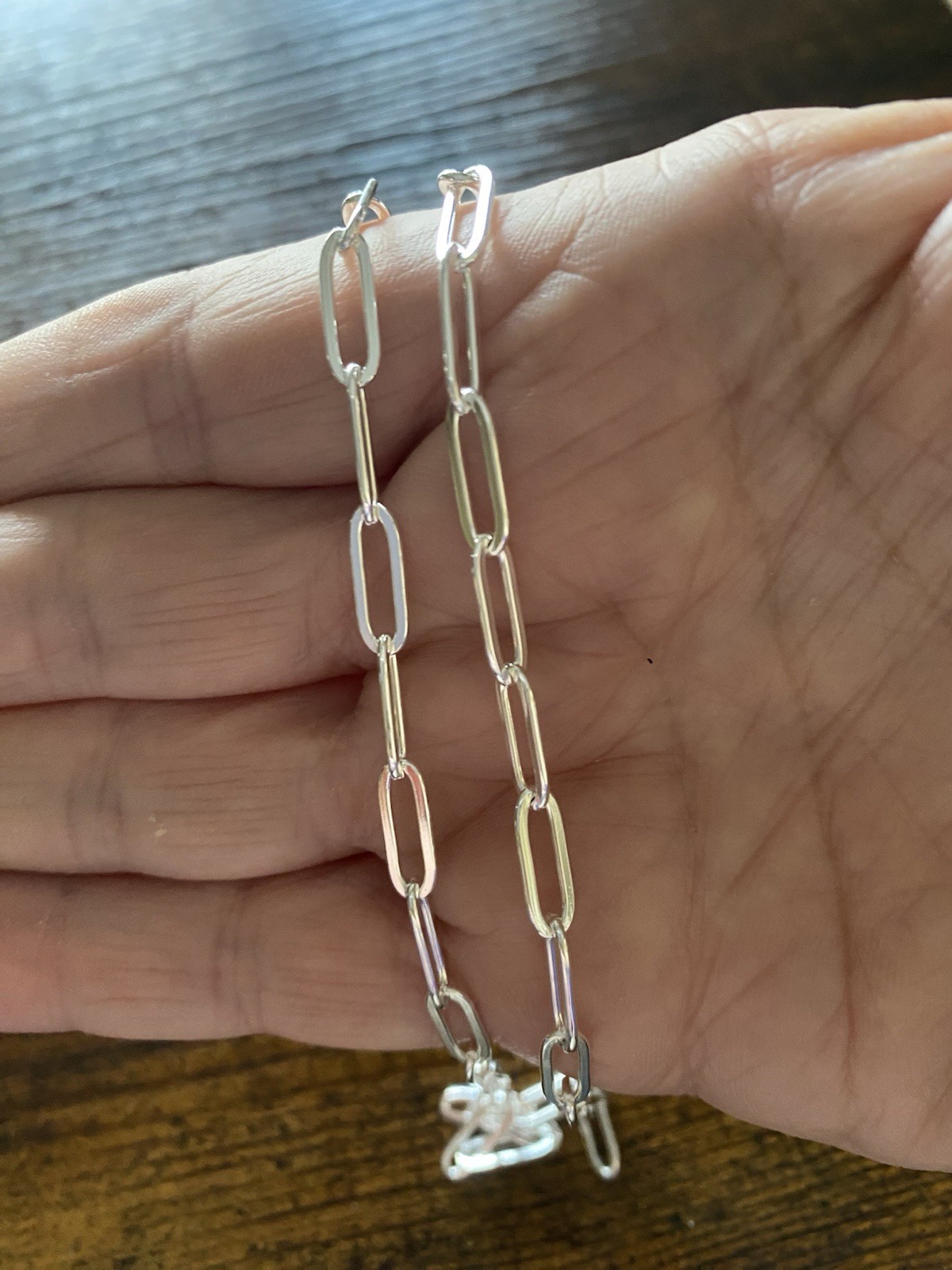 18 Inch, 4mm, Italian Sterling Silver Paperclip Chain